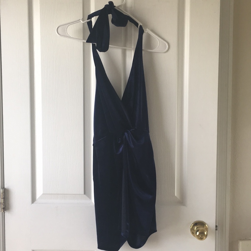 Navy Blue velvet romper